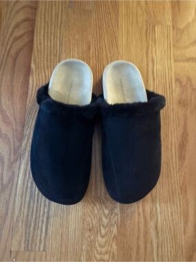 Unsubscribed Faux Fur Slide Slippers in Black - made in Italy